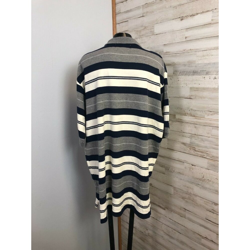 Ralph Lauren Polo Golf Men's Navy/Grey/Cream Striped 100% Cotton Polo Shirt XL - Picture 4 of 5